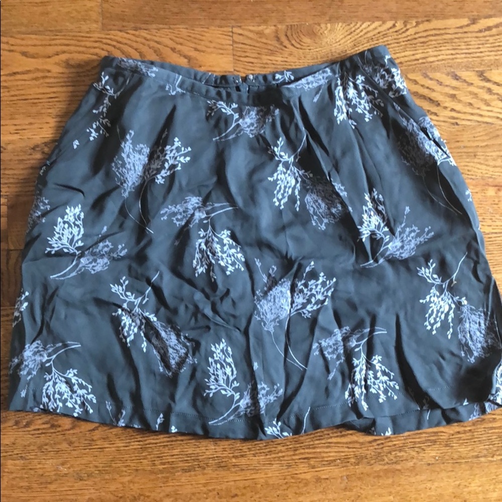 Charcoal skort with flower pattern